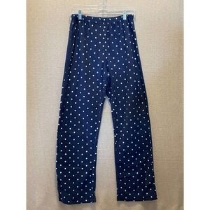 Totally Pink Lounge Pants Women's Medium Dark Blue Polk-a-dotted